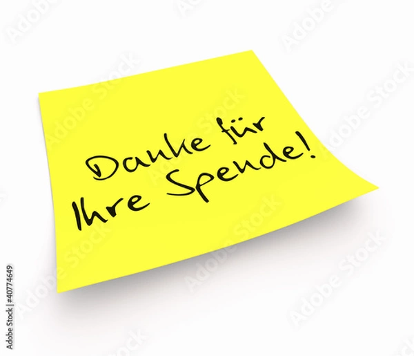 Obraz Notizzettel - Danke für Ihre Spende!