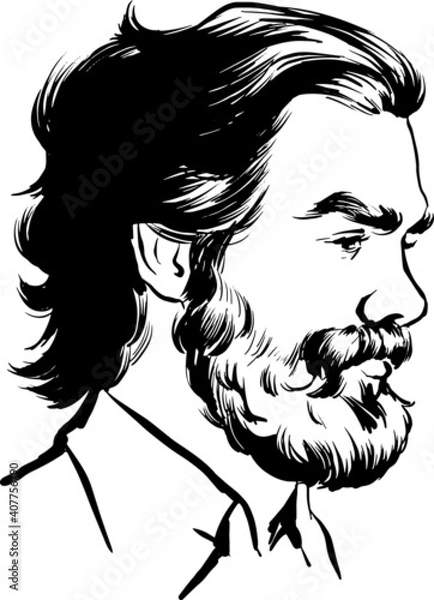 Obraz The man with beard. fashion illustration