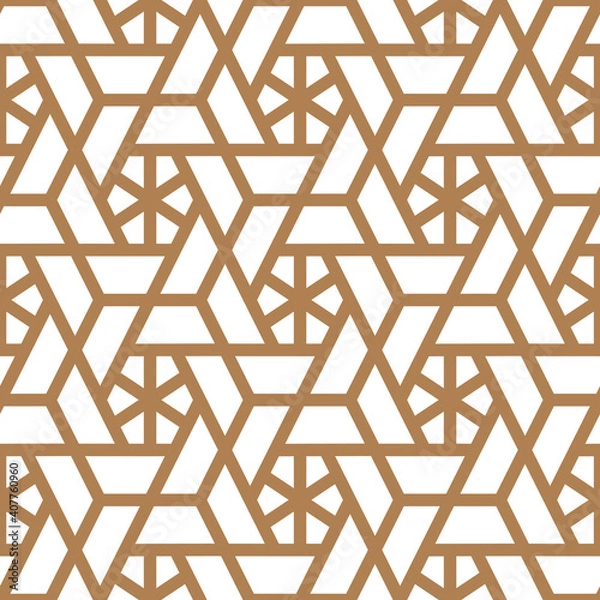 Obraz Geometric seamless vector pattern including traditional korean or chinese motive with typical lines and elements