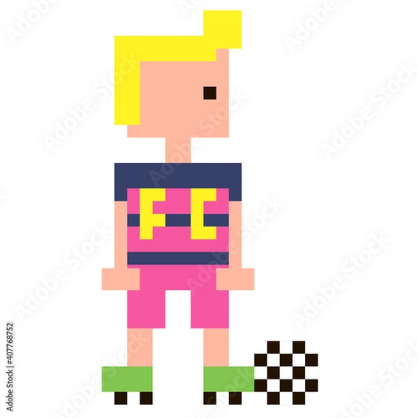 Obraz 8 bit football player vector illustration