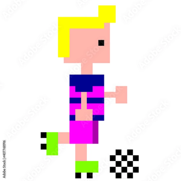 Obraz 8 bit football player vector illustration