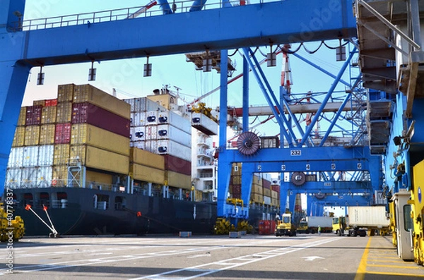 Obraz Seaport Freight - Shipping Cargo