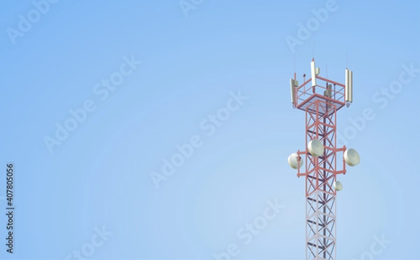 Obraz Cell tower with antennas