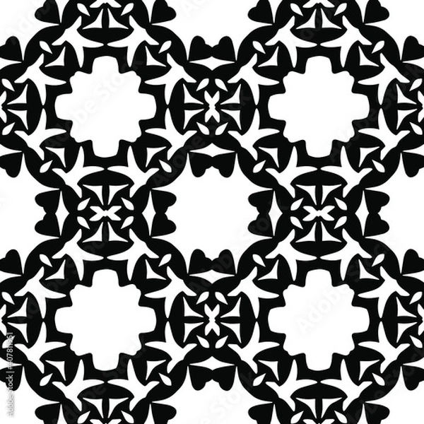 Fototapeta  Black and white texture. seamless geometric pattern. 