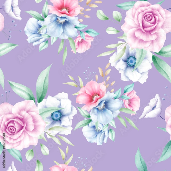 Fototapeta Beautiful flower seamless pattern