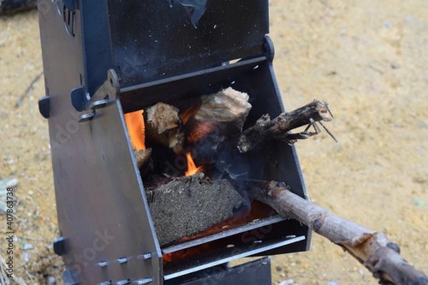 Obraz blacksmith working in the fireplace