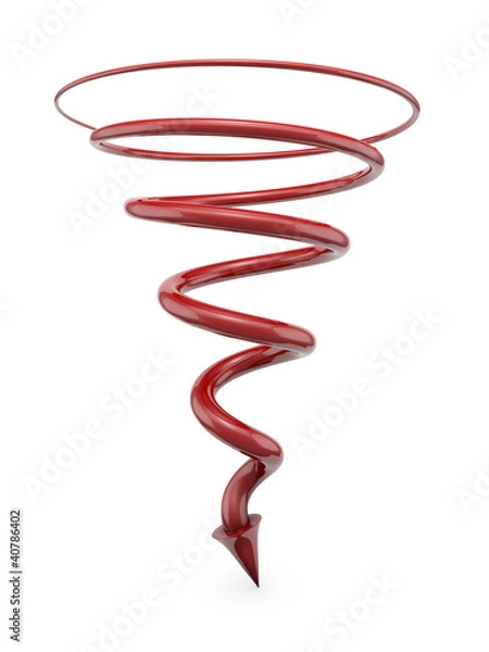 Obraz Czerwona Spiralna Linia ze strzałą