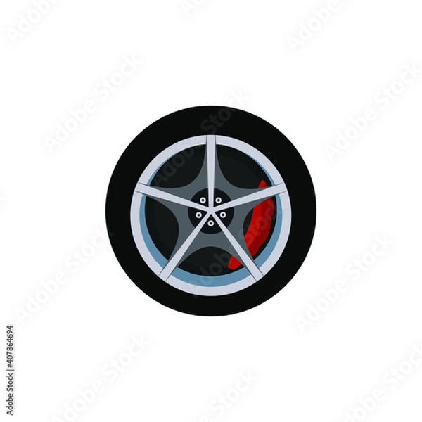 Obraz vector Car Tyre Editable Wheel and rim