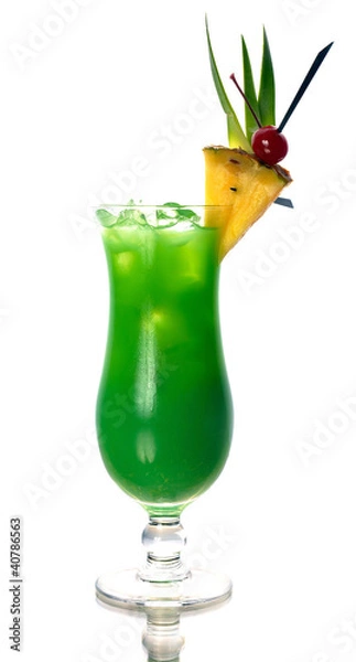 Obraz green cocktail with pineapple