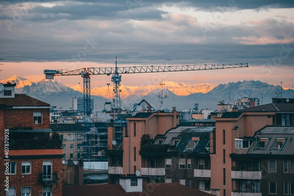 Obraz sunset over the city