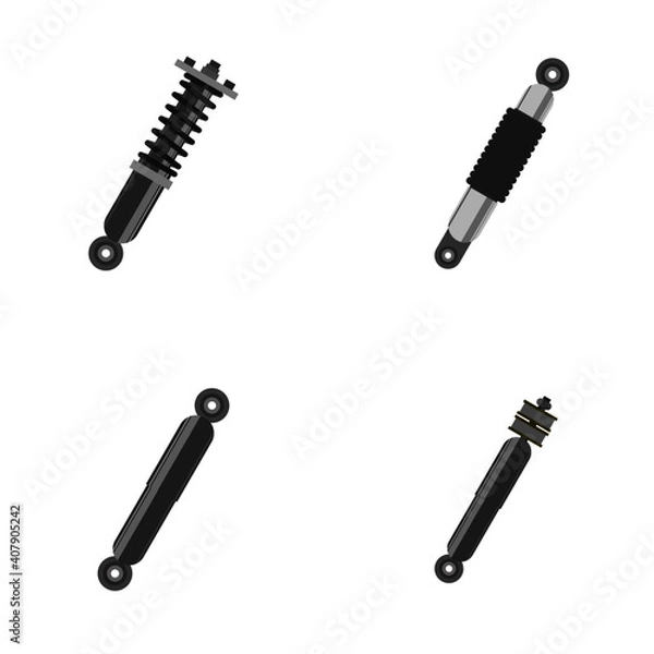 Obraz set of suspension shock absorber on white background,vector
