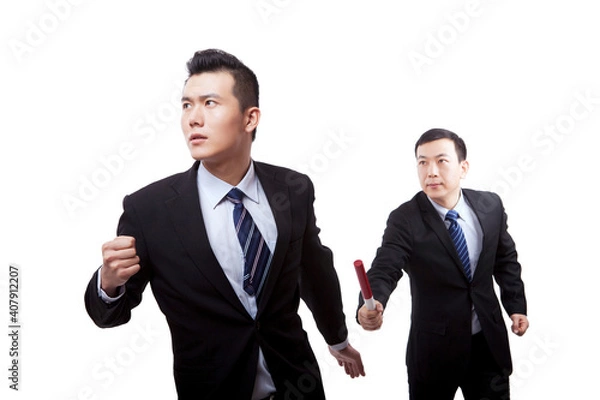 Obraz Business people in passing the baton