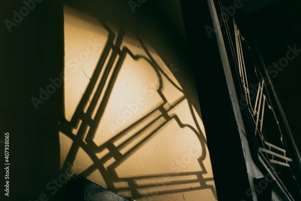 Fototapeta shadow pattern of the old door