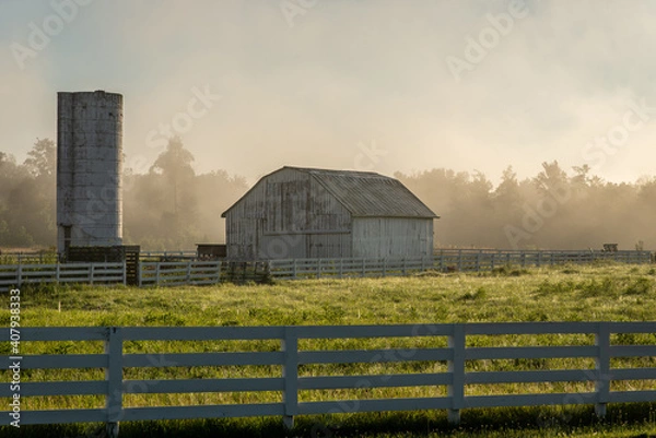 Obraz Barn and silo