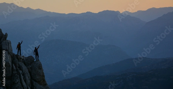 Obraz misty morning in the mountains