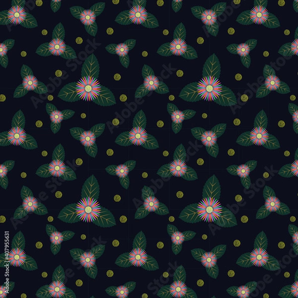 Obraz  Colourful Flower seamless Fabric pattern.2