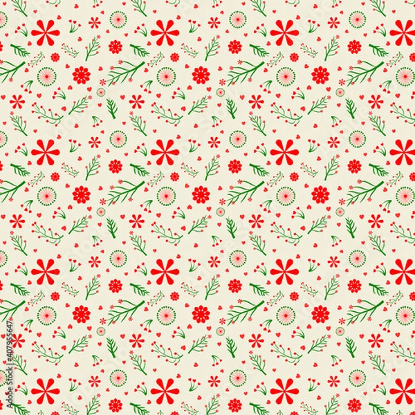 Obraz Colorful flower seamless pattern 1