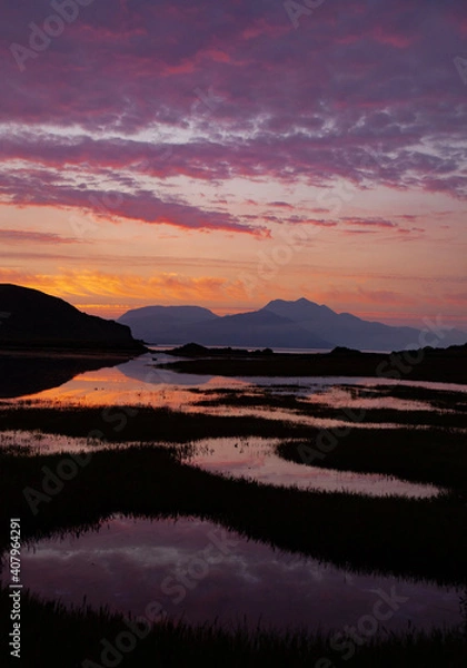 Obraz sunset in the mountains