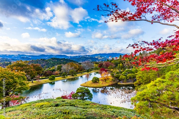 Obraz 秋の日本庭園 京都 修学院離宮