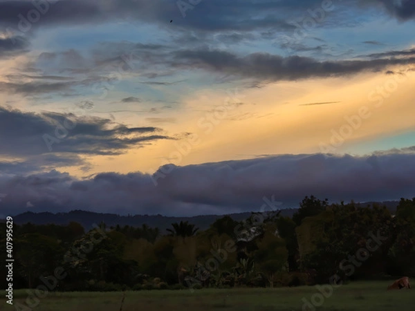 Fototapeta beautiful evening sky