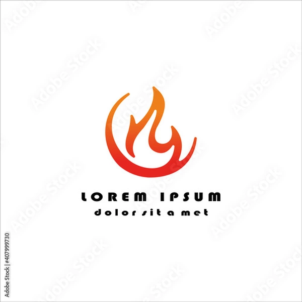 Fototapeta Fire icon flame logo vector