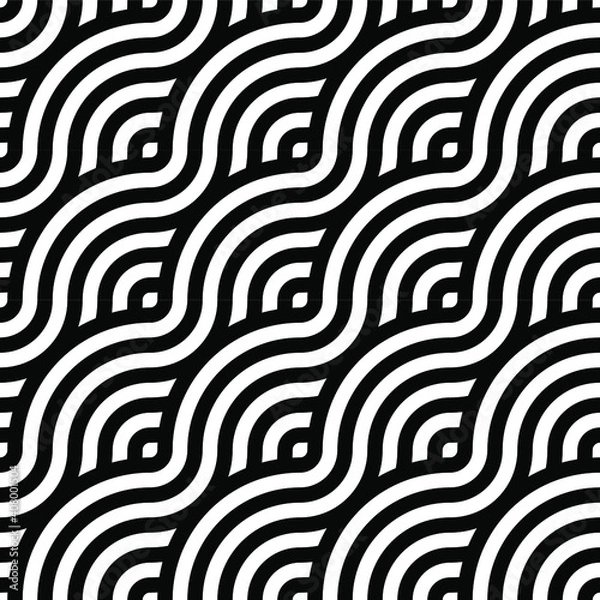 Fototapeta Abstract retro seamless linear pattern for packaging, merchandise, advertising etc.