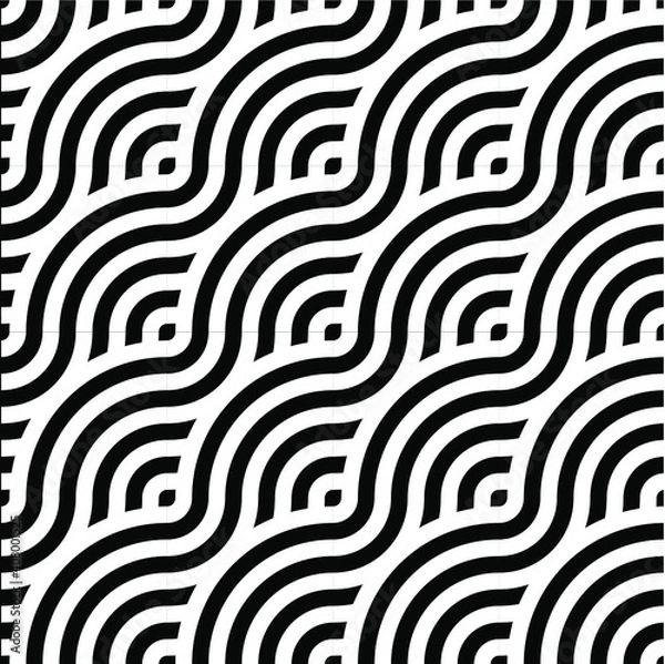 Fototapeta Abstract retro seamless linear pattern for packaging, merchandise, advertising etc.