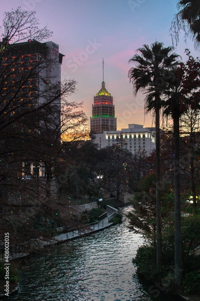 Obraz View of downtown San Antonio at Sunset