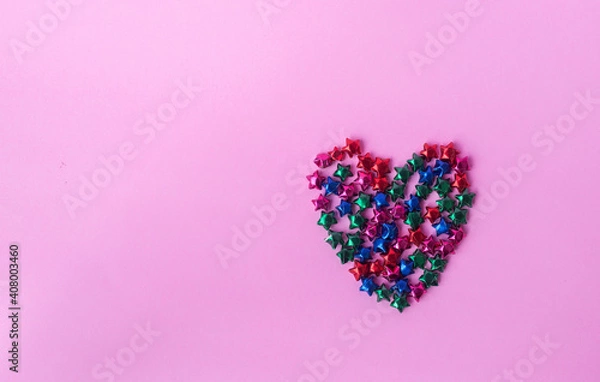 Obraz pink heart on a white background