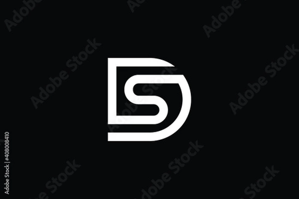 Obraz SD logo letter design on luxury background. DS logo monogram initials letter concept. SD icon logo design. DS elegant and Professional letter icon design on black background. D S SD DS
