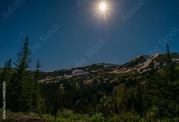 Obraz night landscape with mountains