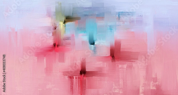 Fototapeta Abstract art background in pastel  colours. Pallette knife pattern, art print, texture of oil paint and canvas