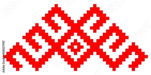Fototapeta vector ethnic Ukrainian minimalistic pattern on a white background. a traditional element of the Ukrainian embroidered shirt - vyshyvanka. pattern is isolated. can be used in different ways.