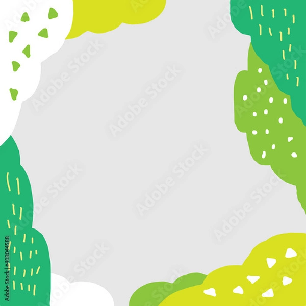 Obraz 手描き・らくがき風のナチュラル・森林フレーム素材