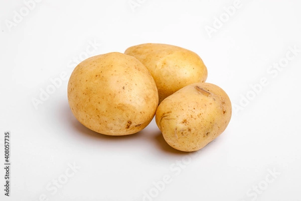Fototapeta Potatoes isolated on white background. Top view