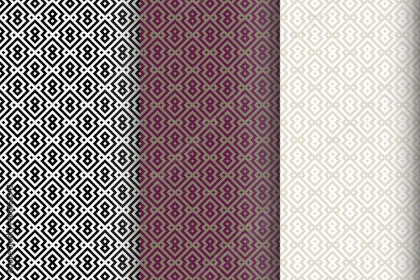 Obraz Set of vector seamless patterns with geometric pattern.