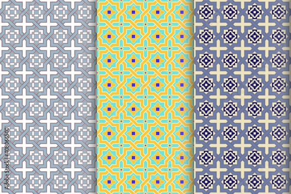 Obraz Graphic vector set of seamless patterns