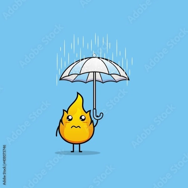 Fototapeta sad fire icon illustration, this illustration is suitable for use for sad emotion animation