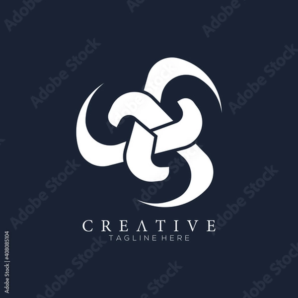 Fototapeta White modern elements geometric triangle logo. App Icon Symbol. Concept Template Vector
