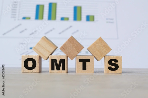 Obraz OMTS. Office workplace with supplies and reports. You can use in business, marketing and other concepts. Messege of the day
