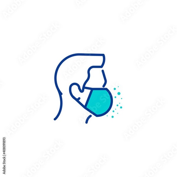 Obraz Face Mask Facemask Germs Bacteria Coronavirus Editable stroke Linear Icon