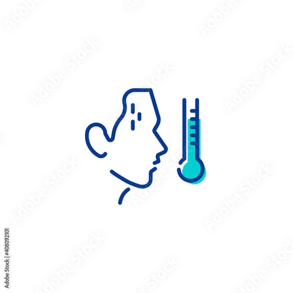 Fototapeta Temperature Fever Thermometer Measure Linear Line Icon Editable stroke	