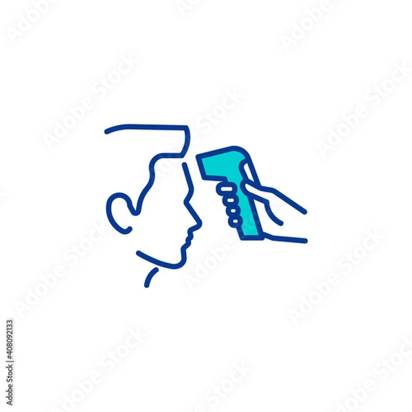 Fototapeta Temperature measure temperature check icon linear editable stroke