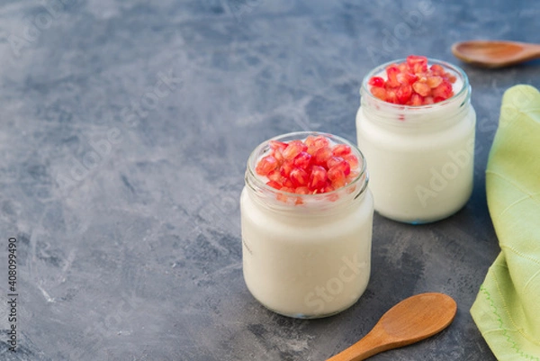 Obraz natural yogurt with fruits