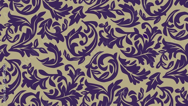 Fototapeta vector of retro curl leaf patterns