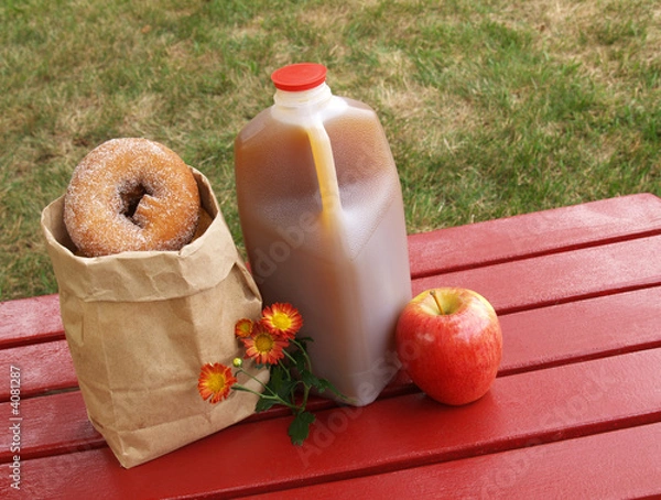 Obraz apple cider and donuts