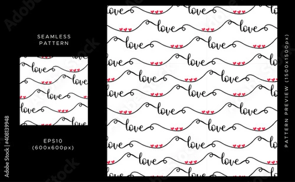 Fototapeta Valentine's Day seamless pattern, Pattern Background, Abstract Seamless Pattern Background, Valentines Day Digital Paper, Love seamless pattern, Heart Digital Paper.