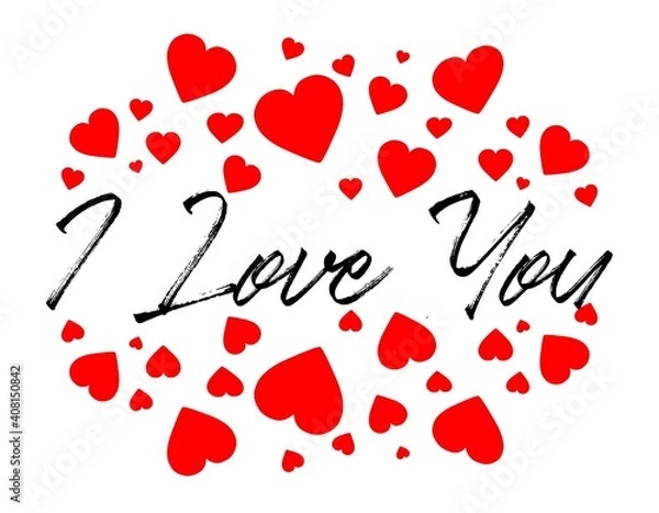 Fototapeta I love you card for general purpose, Celebration card for valentine's day, Mothers day, Fathers day, love related item, declaration of loving somebody, minimalistic card design,