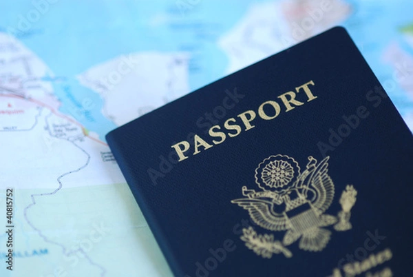 Obraz Passport & paper map