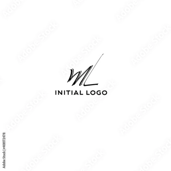 Fototapeta ML Initial Isolated Logo for Identity